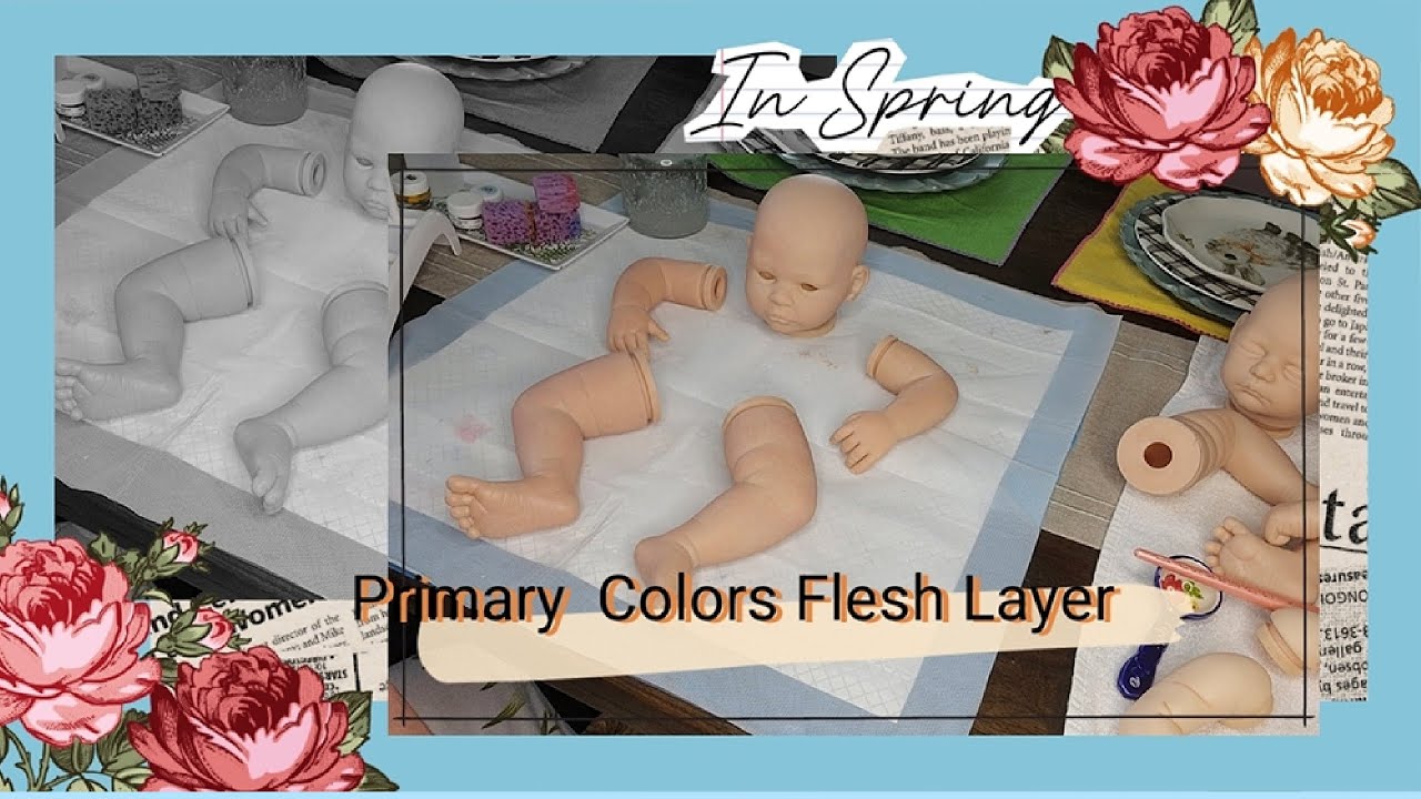 Step One  Painting with Primary colors/ Part Two/ Reborn Fair skinned Baby Tutorial