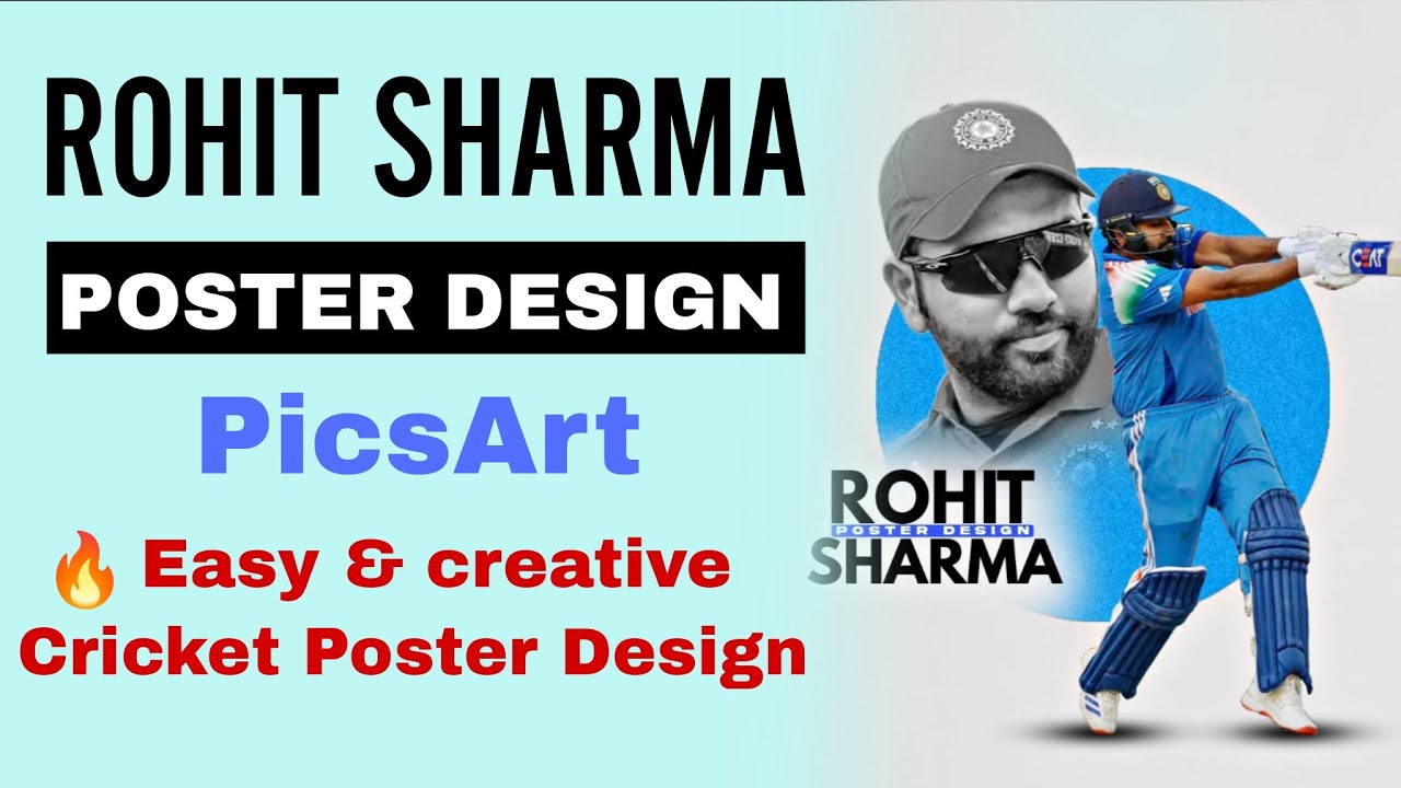 Rohit Sharma Poster Design | Hitman of Indian Cricket | PicsArt Tutorial