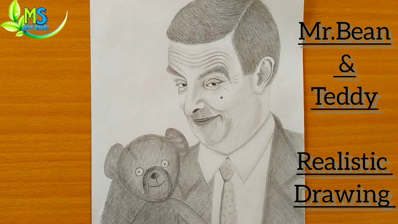 Mr.Bean & Teddy Cute Drawing Tutorial /Easy to draw with Pencil Step by step 