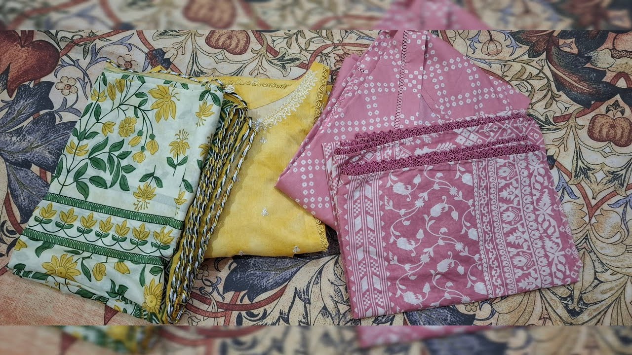 All over printed suit design with lace | latest design | stitching ideas