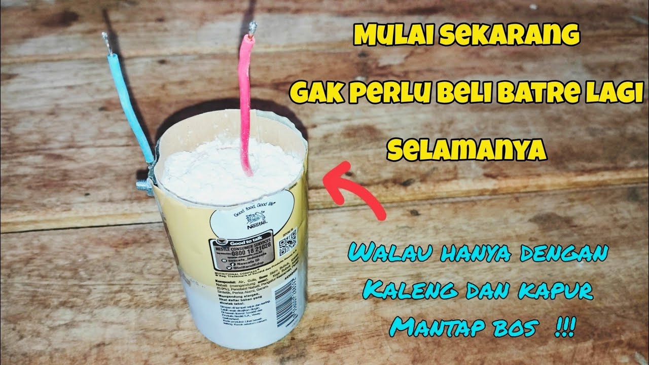 Cara buat baterai sendiri ,,, selamanya gak usah beli baterai lagi