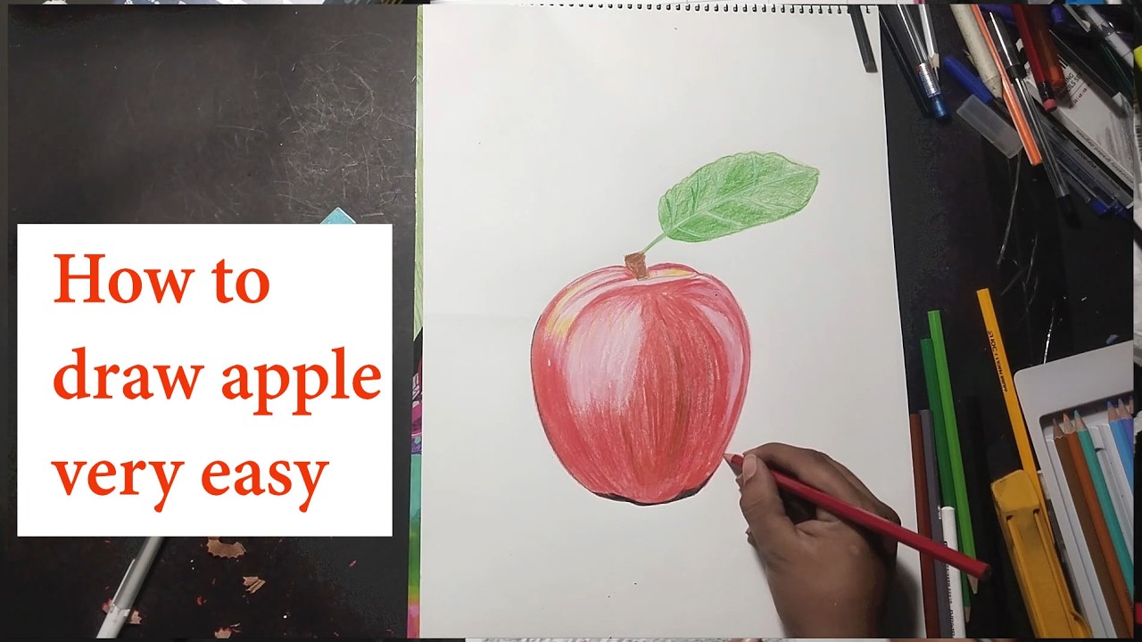 How to draw Apple | very easy | tutorial for kids