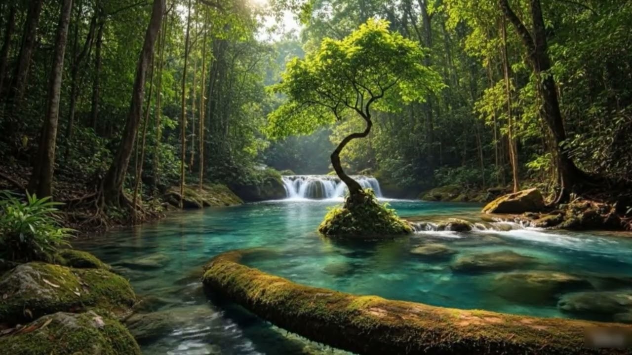 Beautiful Relaxing Piano Music For Stress Relief, Study, Meditation - Soothing Flowing Water Sounds