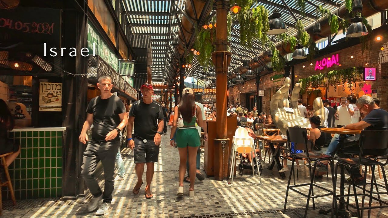Tel Aviv City Vibe, Sarona Market - Israel Trendiest Food 4K UHD