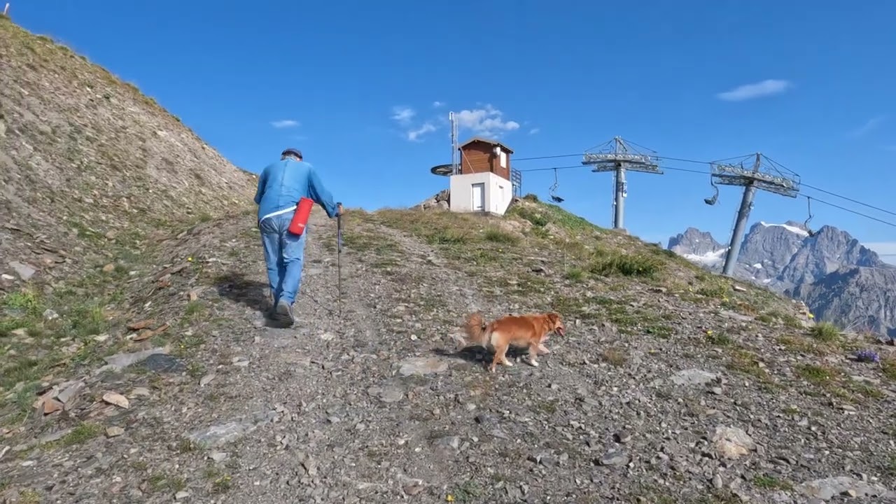 Col de la Pendine avec le grand p&egrave;re 85 ans Puy-Saint-Vincent le vertical