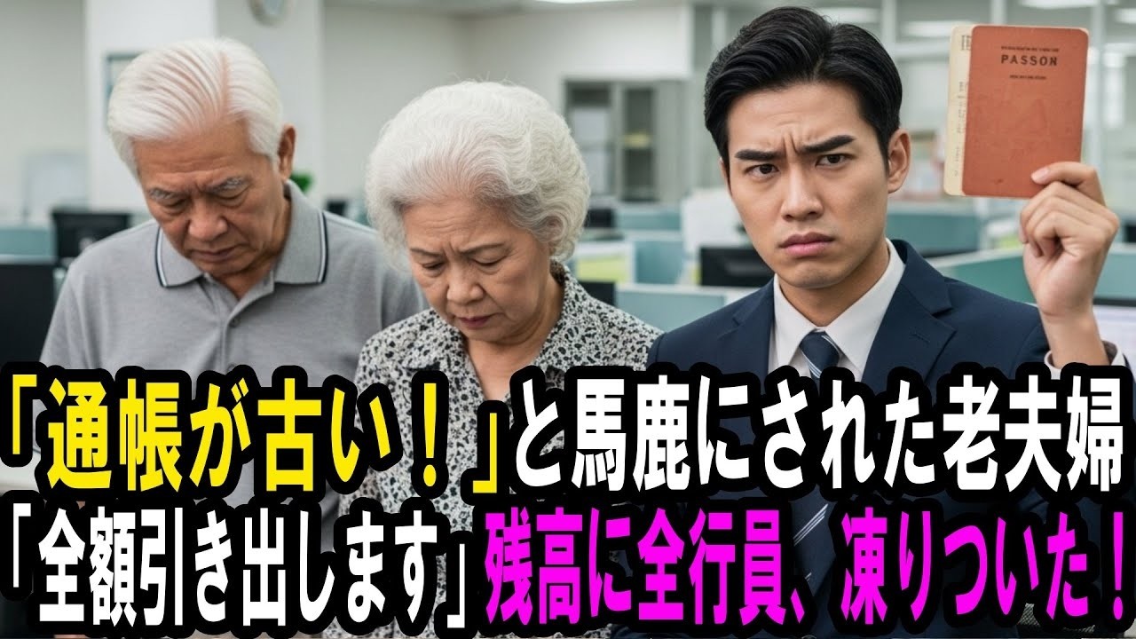 「古くてシステムで読み取れない」とボロボロの通帳を馬鹿にされた老夫婦。「全額引き出します」と言った瞬間、その残高に行員全員が驚愕！