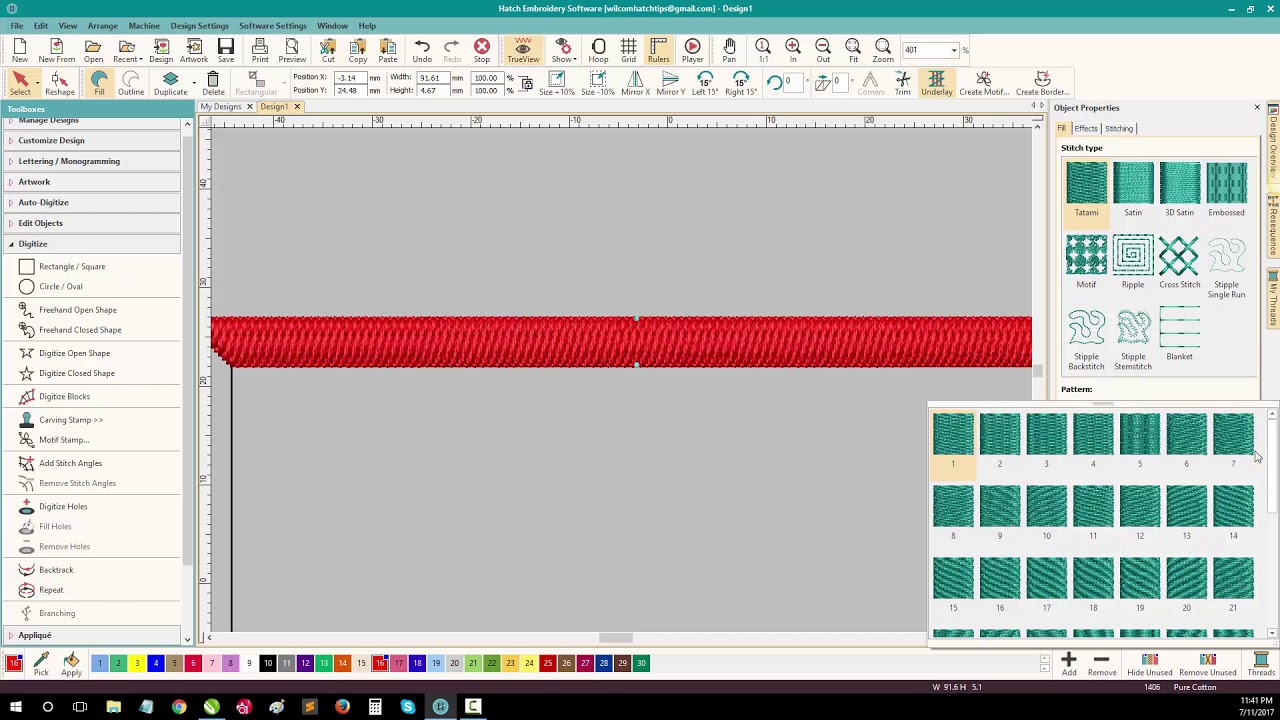 Rope border effect - Hatch Embroidery digitizing quick tip