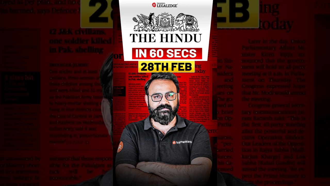 The Hindu in 60 secs #thehindu #newsoftheday #clat #clat2027 #legaledge