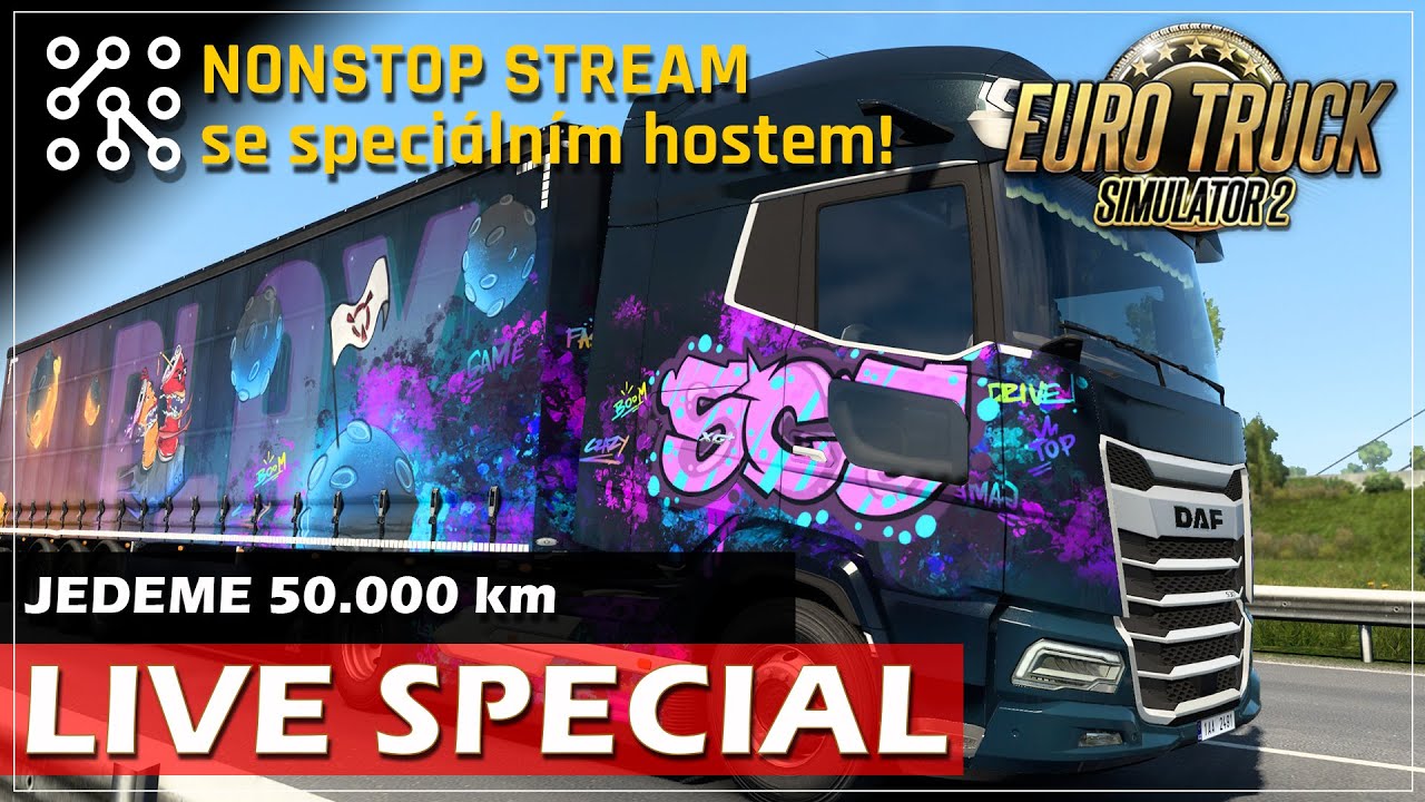 Jedeme 50.000 km NONSTOP - SPECIAL LIVE STREAM  | EURO TRUCK SIMULATOR 2 CZ | Lets play | Česky