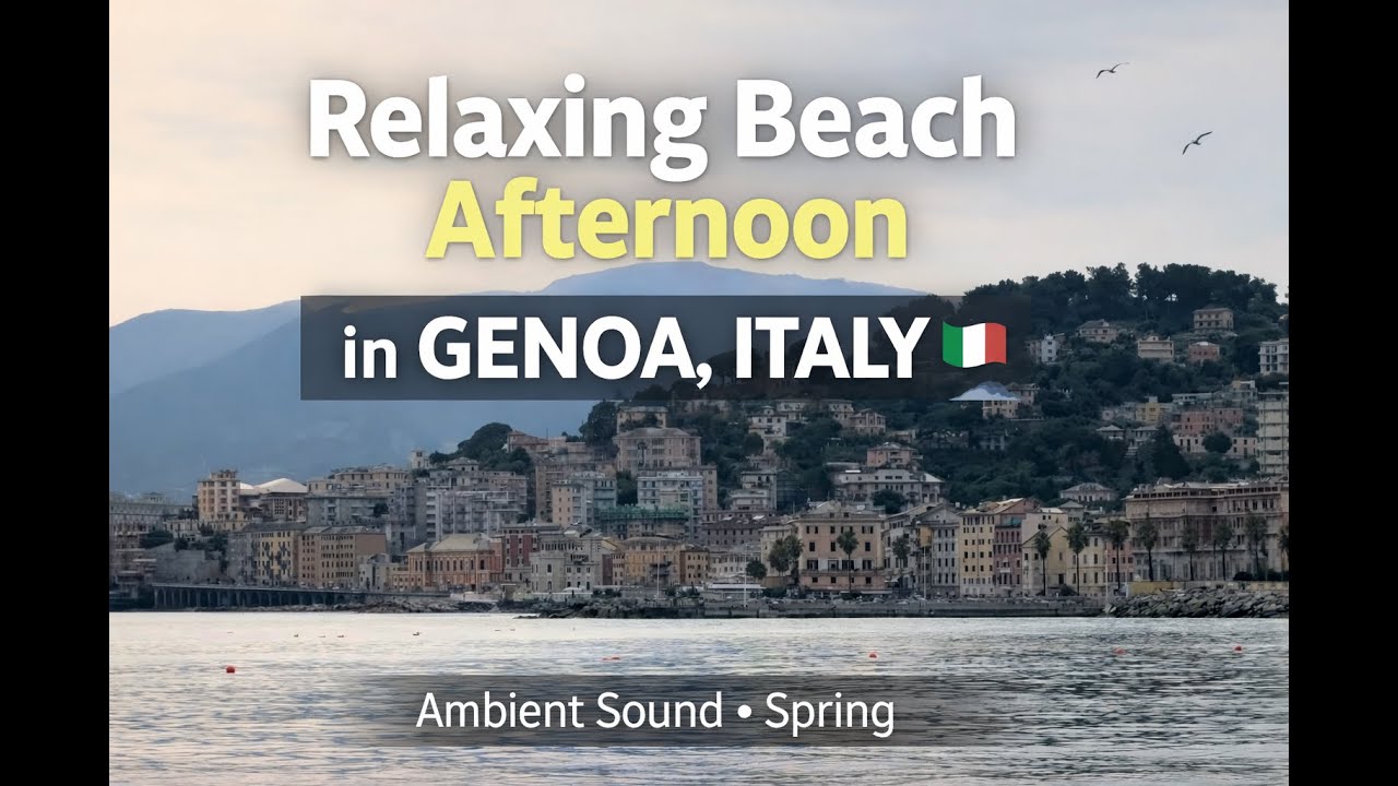 Spring Beach Vibes in Genoa (Genova) 🇮🇹 | Relaxing Sea Sounds