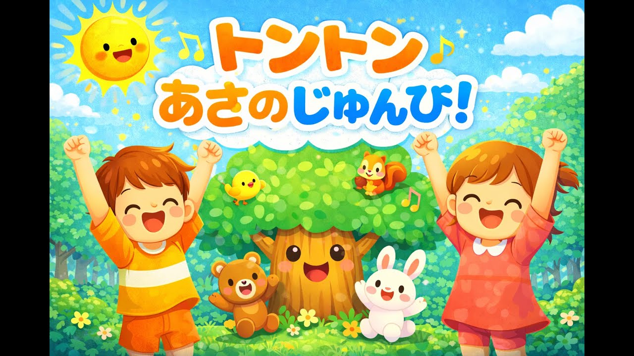 トントン あさのじゅんび！｜えがおのもり こどもうた【毎日うたおう】