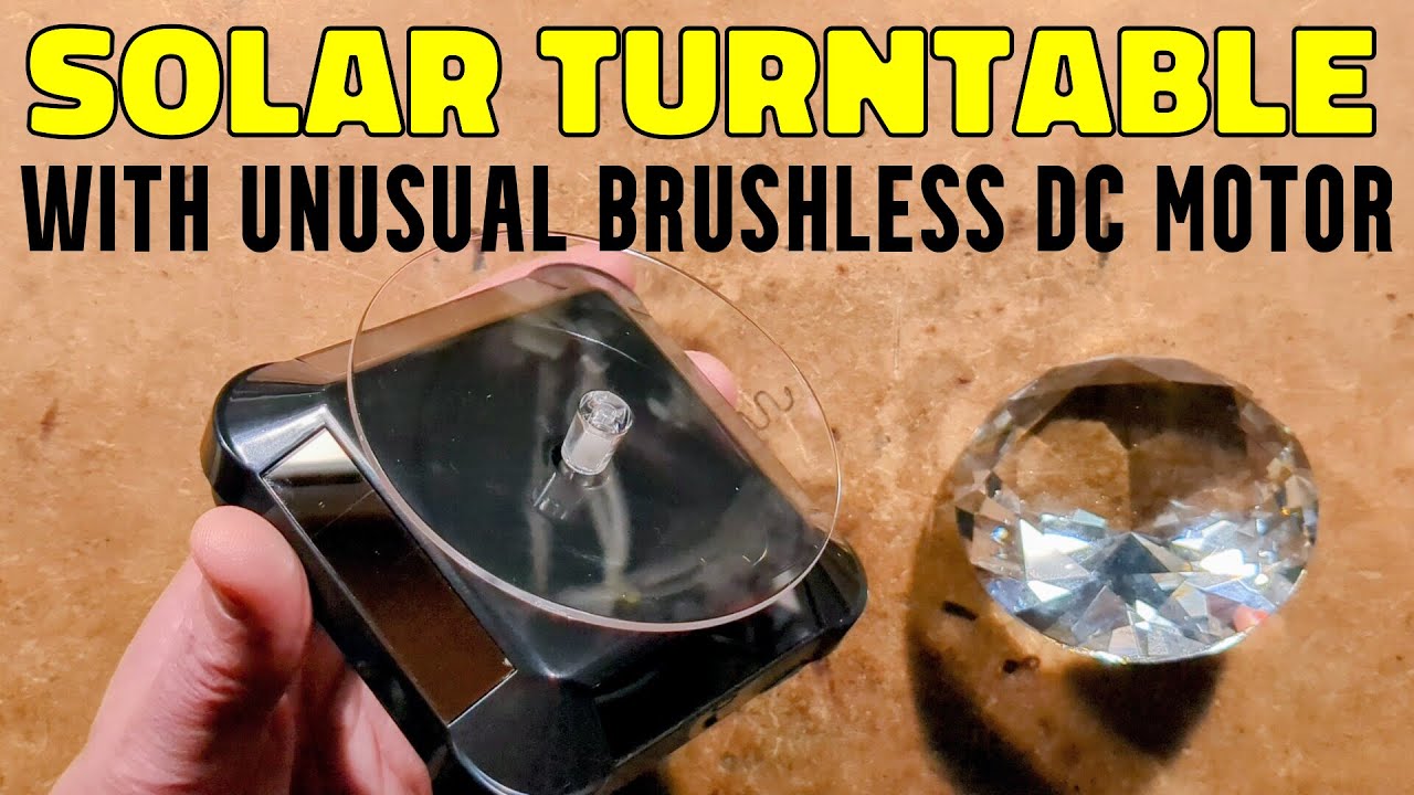 Solar turntable with unusual motor
