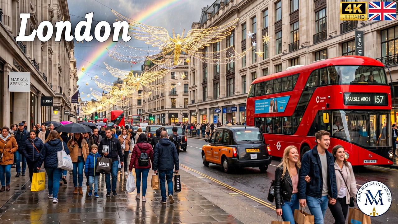 🇬🇧 LONDON WALK 4K 🔥 Incredible Day in London City Centre with New Christmas Decorations | True 4K