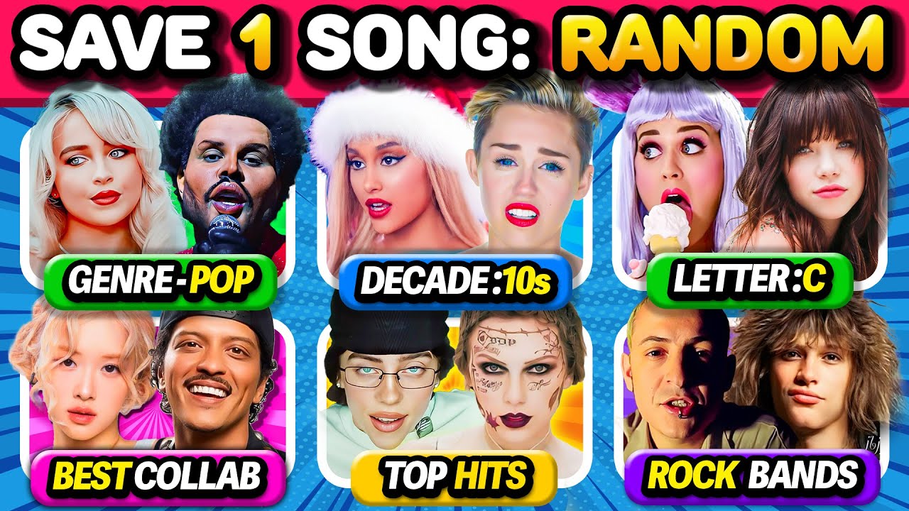 SAVE ONE SONG 🎵 RANDOM Rules Edition, New Rules, 6 SONGS CHALLENGE | Music Quiz