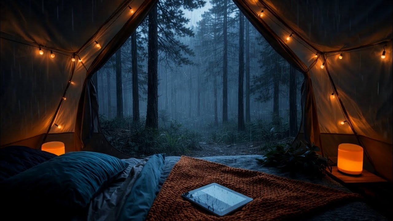 Cozy Rain Camping in a Tent ‼️ Deep Sleep and Relaxing Rain Sounds (2)🌧️