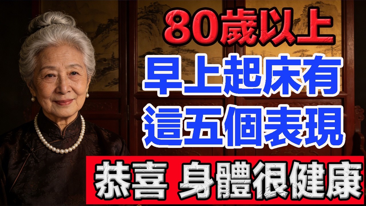 80歲以上，早上起床後有這五個表現，恭喜你，身體非常健康。   #老年智慧#老年故事#老年情感#老年生活 #修心修行 #傳統文化 #人生感悟 #佛法 #正能量 #禅意生活