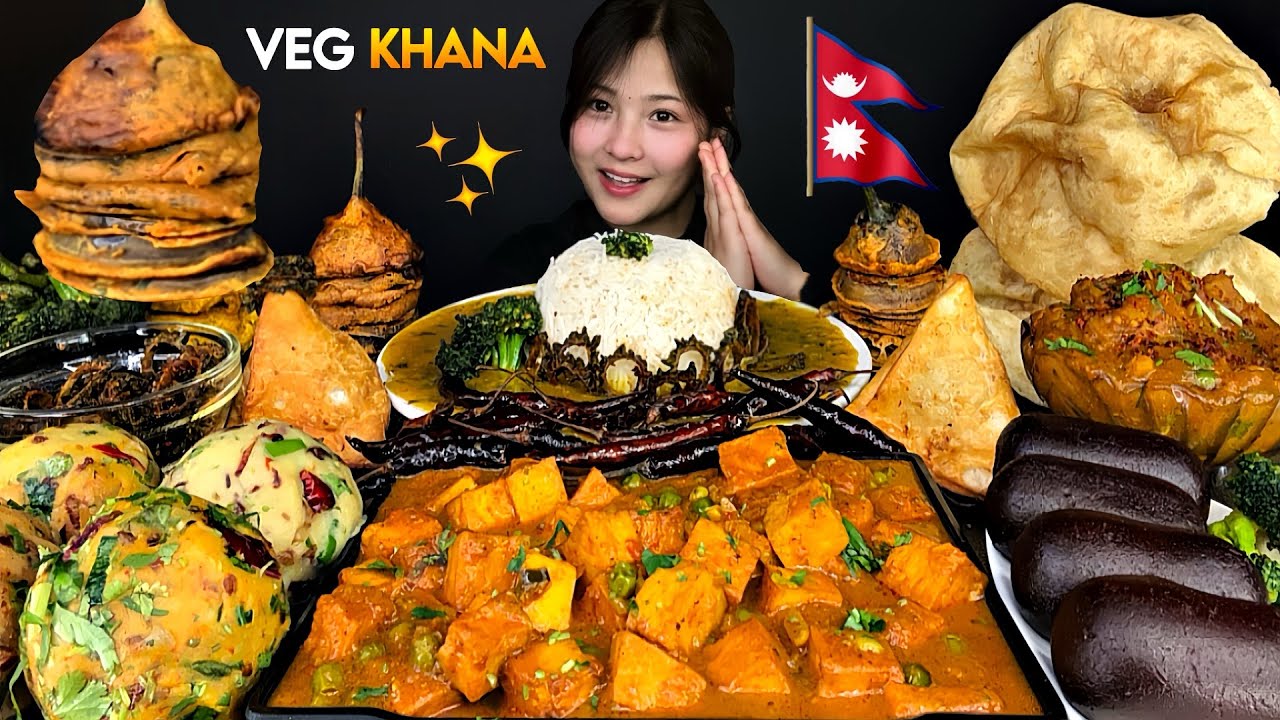 SPICY PANNER MATTAR MASALA🔥PIRO AALU, AALU BHORTA, CHILLI BHORTA WITH BRINJAL PAKODA & DAAL VAAT