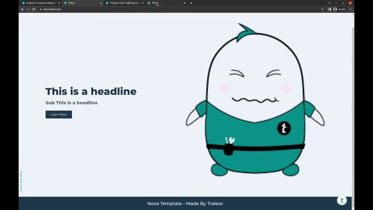 Create A Free Website In 40 Minutes With No Code | Traleor CMS