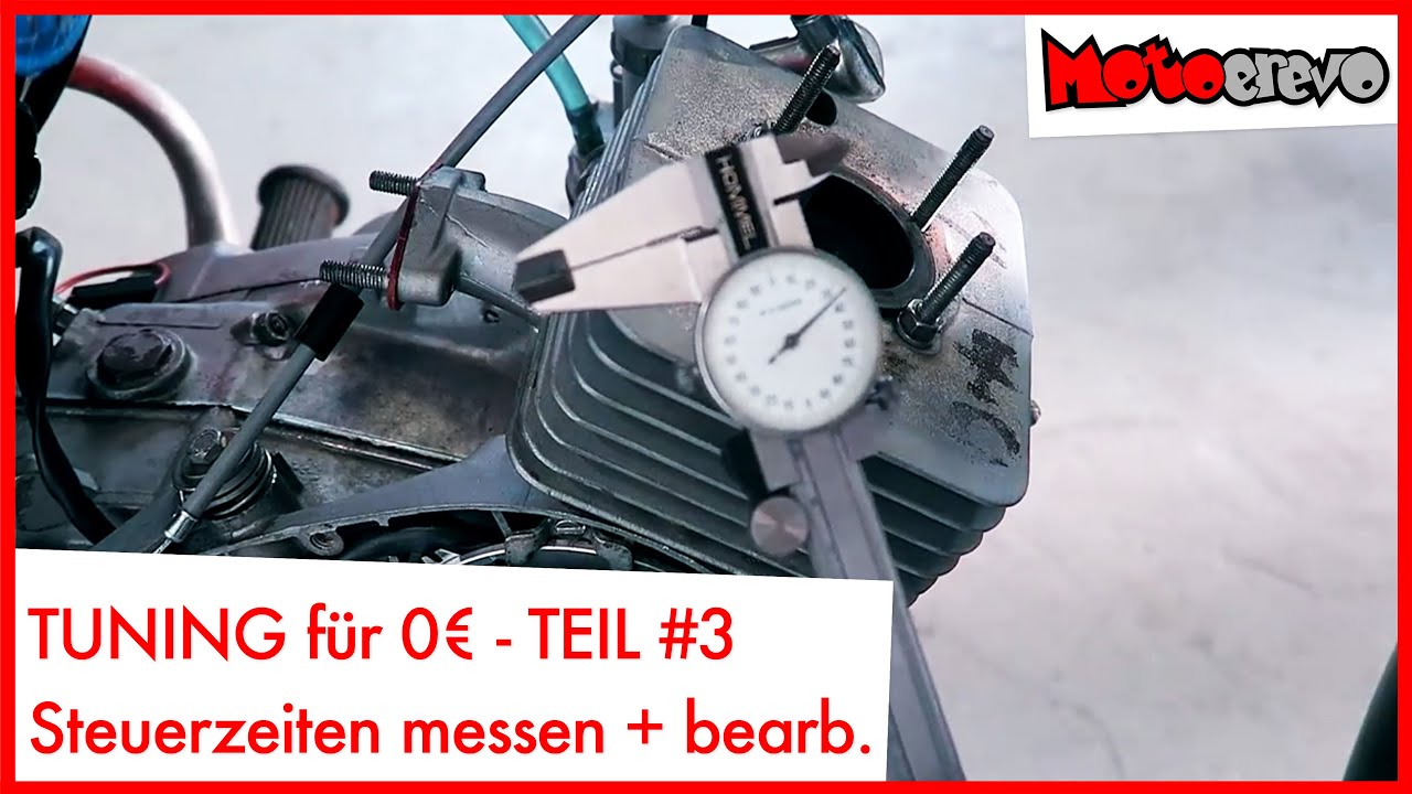 Tuning für 0 € !!! Teil 3 - Steuerzeiten messen & bearbeiten - Simson S50 Zylinder