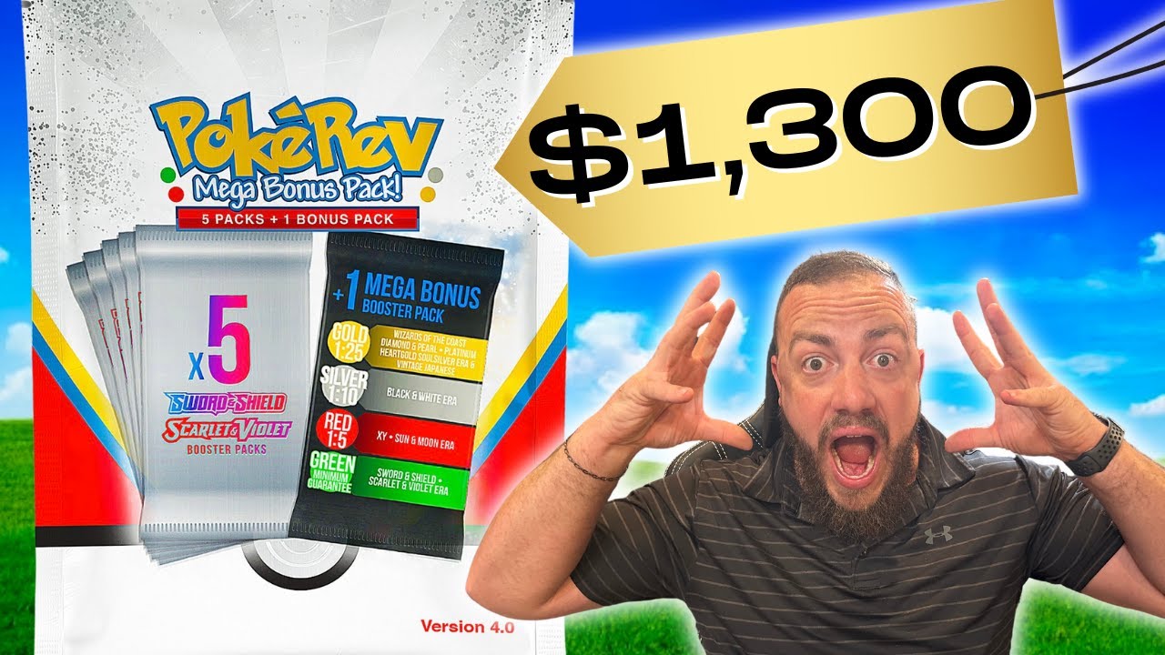 Risking $1,300!!! On 25 PokeRev MEGA BONUS PACKS! - Hunt For The GOLD Pack!