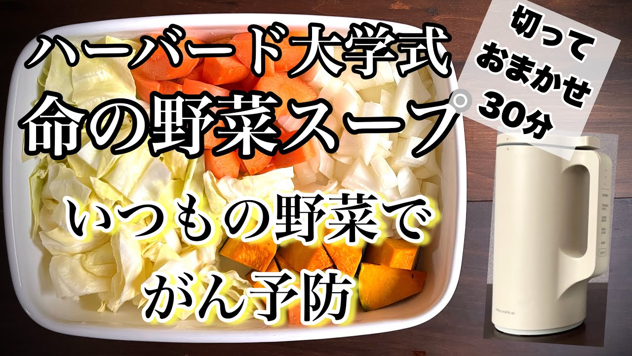 【5種の野菜】免疫力アップで健康長寿！ハーバード大学式命の野菜スープ【レコルト】