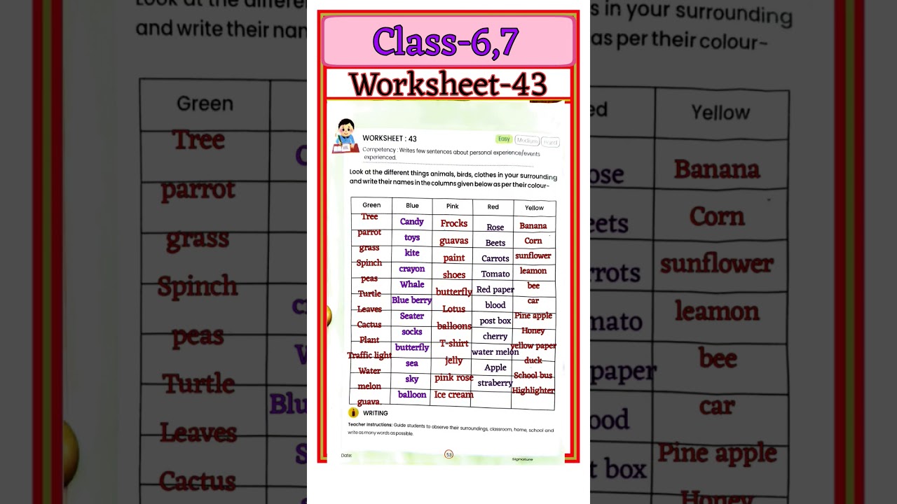Worksheet-43 Class-6,7 2025-26 Lastest ll English Sparkle Academy ll Complete Solution by Ashok sir