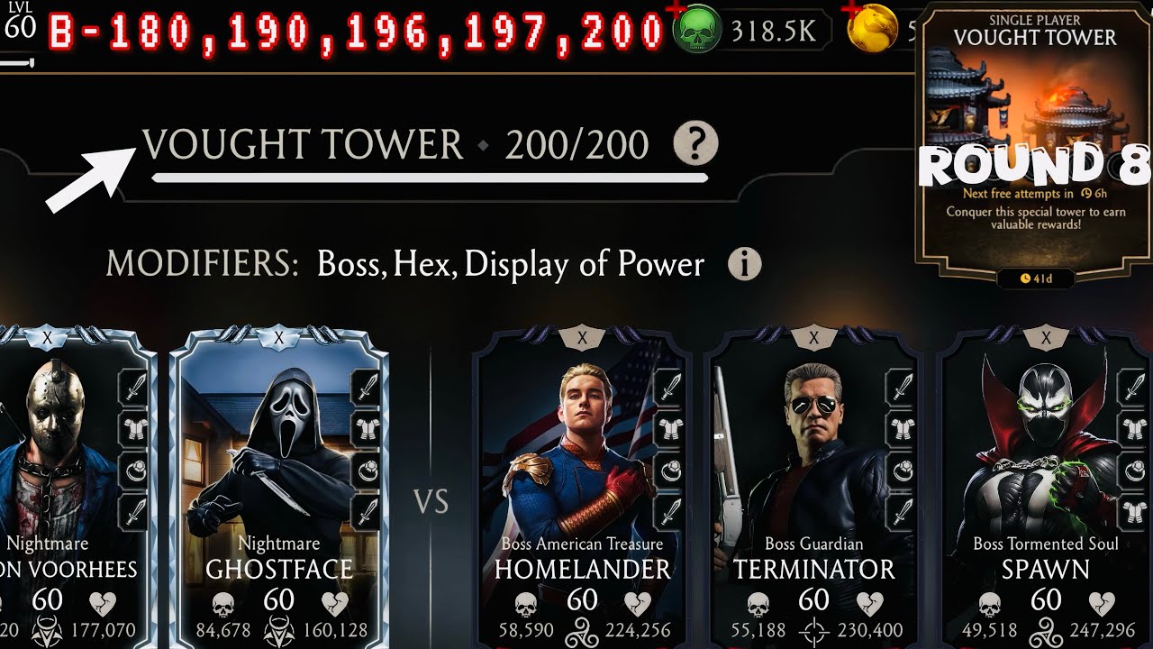 Vought Tower Bosses Battle 200 & 180 Fight + Rewards | Mortal Kombat Mobile