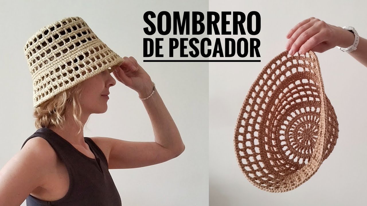 Sombrero de pescador fácil. Gorro tejido a crochet. Crochet Hat. Como tejer sombrero de playa.