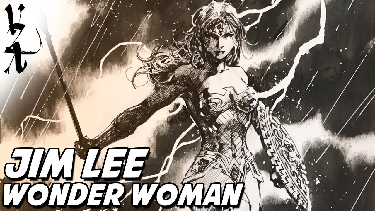 Jim Lee drawing Wonder Woman Lightning