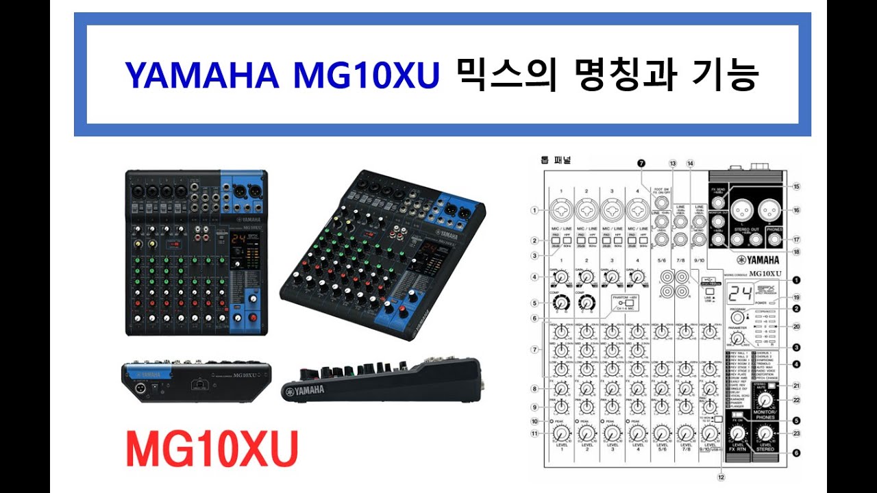 YAMAHA MG10XU 믹스의 명칭과 기능
