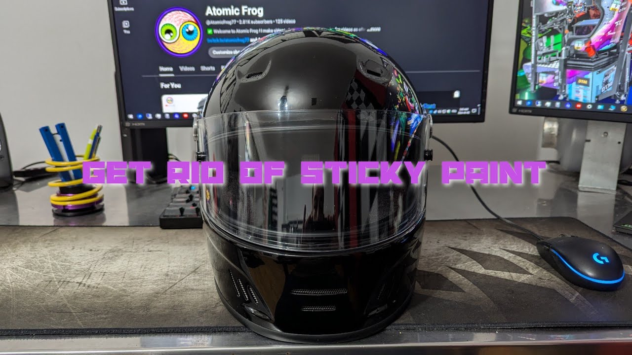 How to get rid of sticky paint on your helmet without damage ! #helmet #howto
