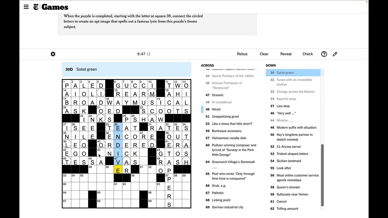 New York Times Crossword Solve - Wednesday Jan 14 2026