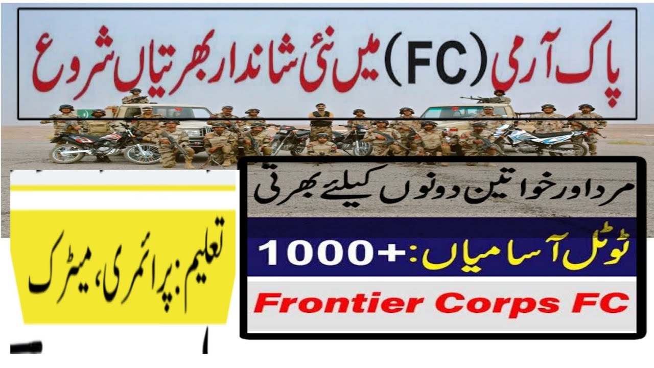 How to Apply for the Frontier Corps FC Balochistan Jobs 2023? Online apply application form.