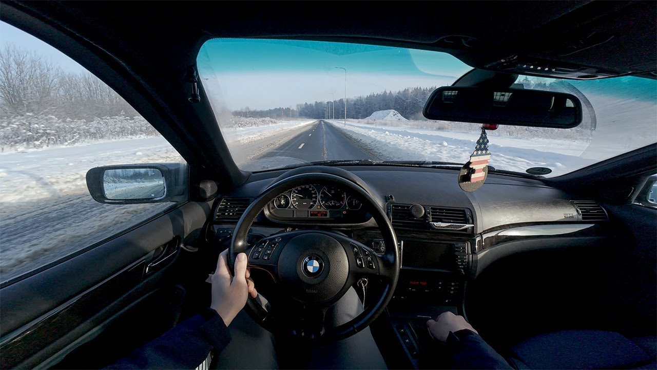 BMW E46 320D POV | Snowy Back Roads Drive