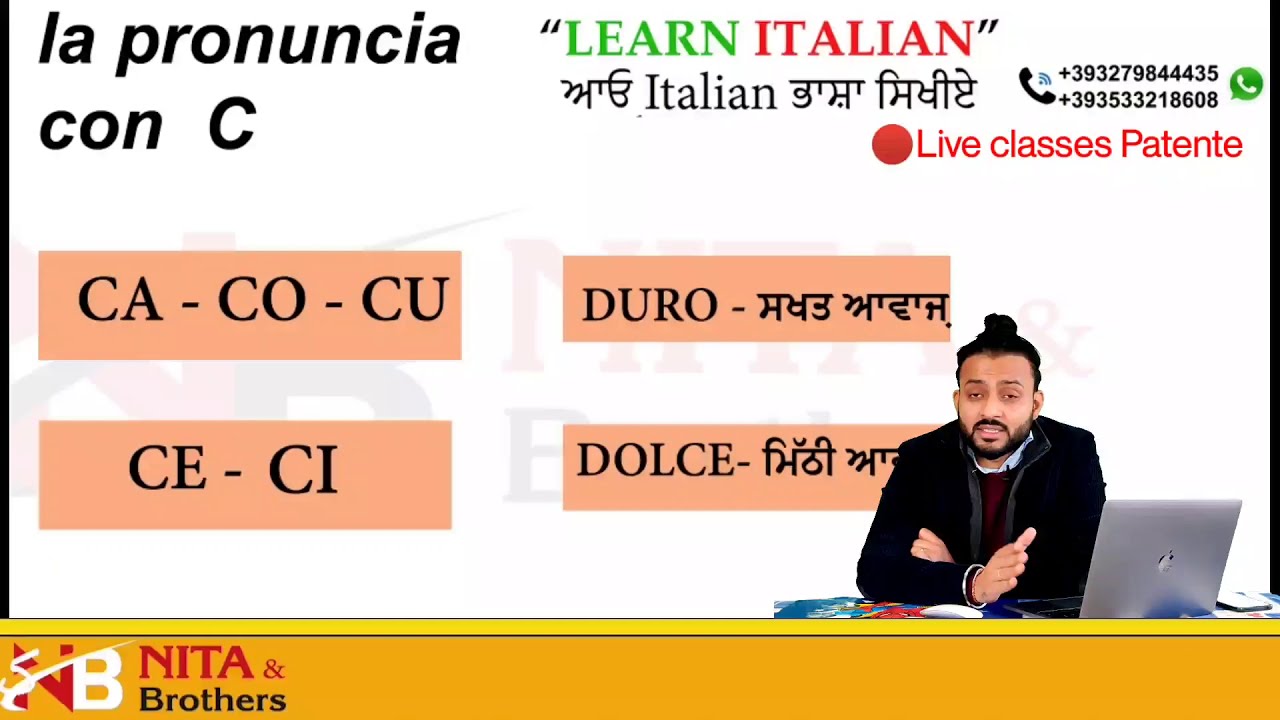 La pronuncia con C | learn Italian with nita and brothers