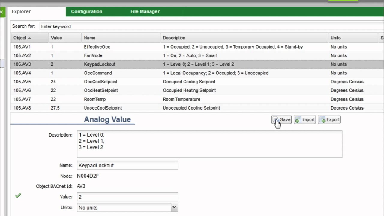 Setting SE7000 Password and Keypad Lockout via Building Expert Video