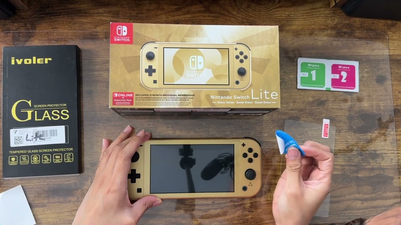 Nintendo Switch Lite Hyrule Edition | Screen Protector Installation + Case