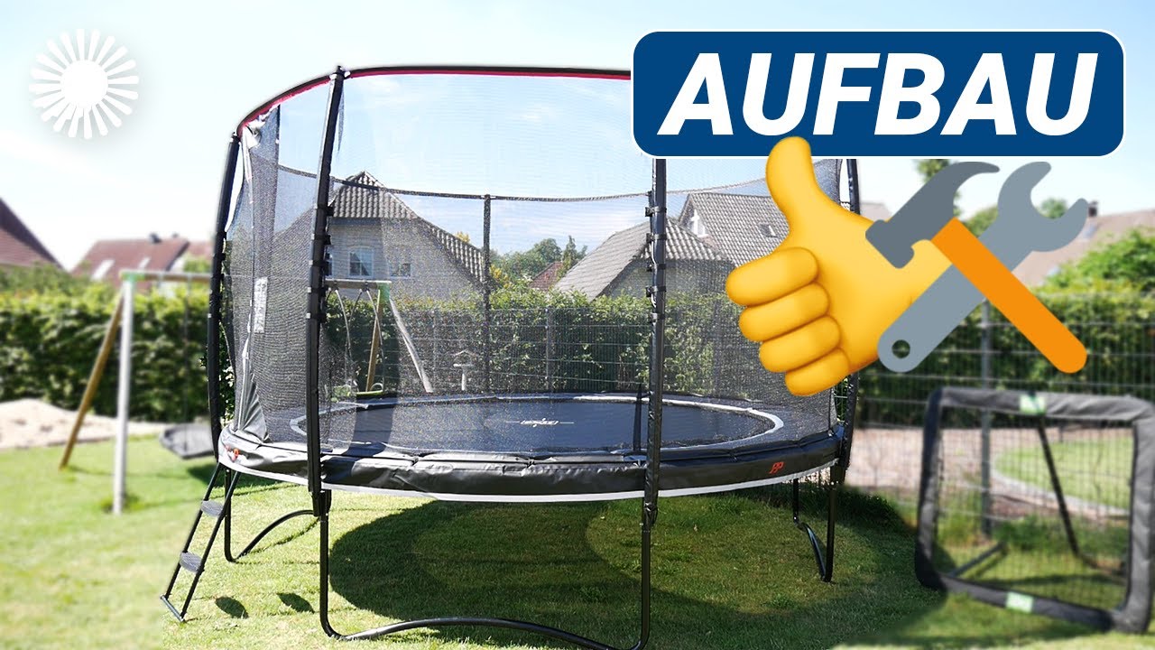 Exit PeakPro Trampolin mit Netz & Randabdeckung - schwarz ø 427 cm | Aufbau & Erklärung 👧🏻👦🏻| Hertie