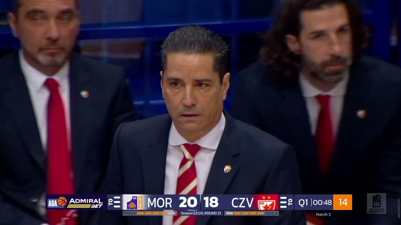 AdmiralBet ABA League 2023/24, R21 match: Mornar-Barsko zlato - Crvena zvezda Meridianbet (3.3.2024)