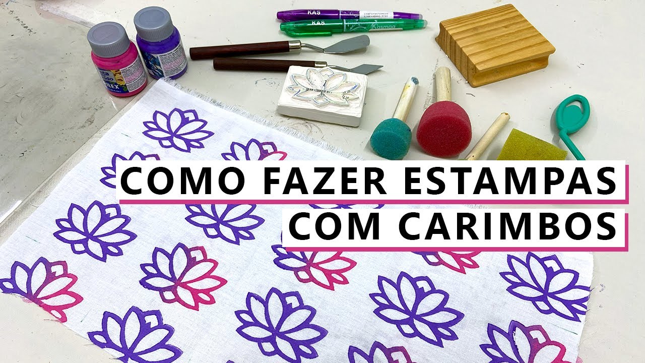 Como fazer Estamparia Têxtil com CARIMBOS - Guia básico