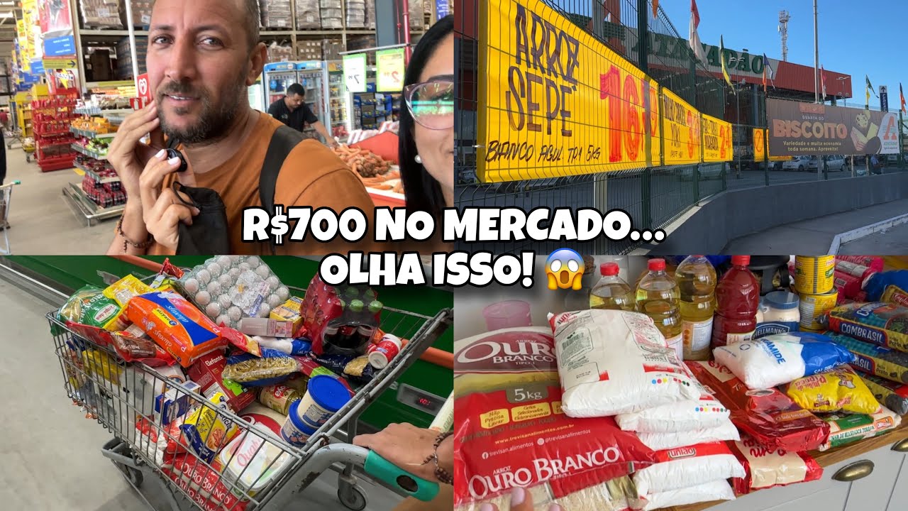 Será que R$700 dão pra fazer a compra do mês? 🛒 Desafio do mercado | Mostrei tudo!