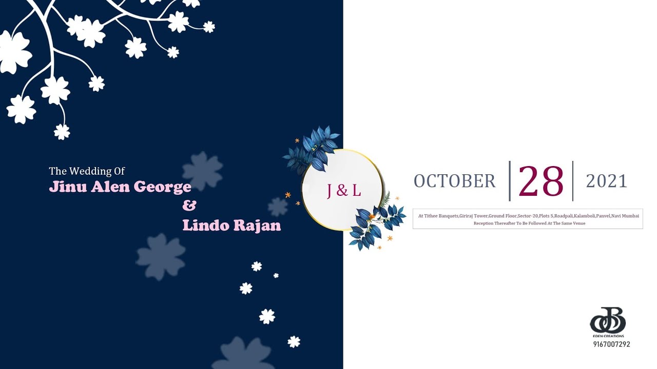 Wedding Ceremony || Jinu & Lindo || on 28-10-2021