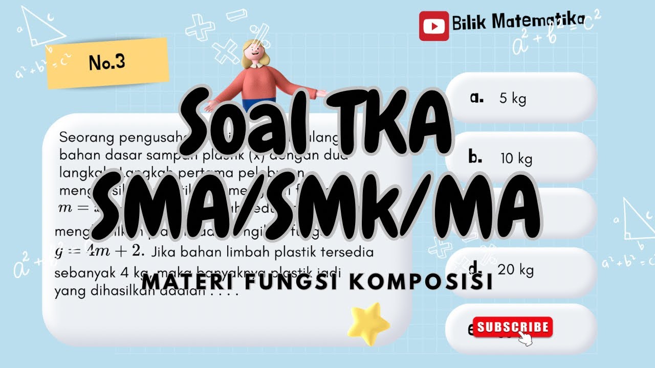 Materi Fungsi Komposisi Soal Tes Kemampuan Akademik SMK SMA MA Matematika Umum