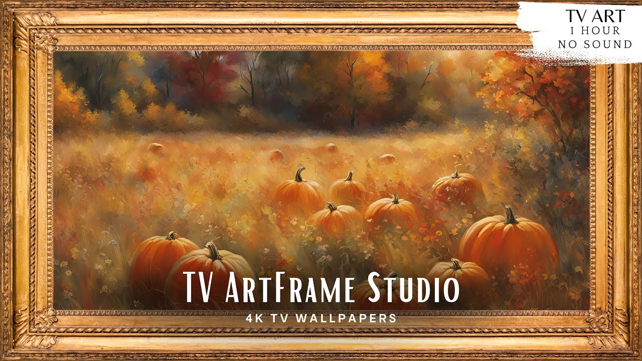 4K Frame TV Art Field of Pumpkins | TV Background | Relaxing TV Art Screensaver Wallpaper |