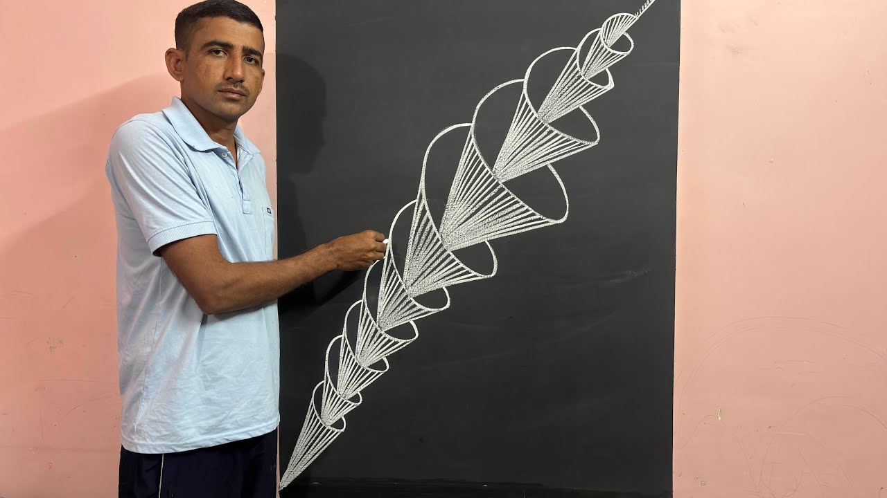Beautiful flower drawing use chalk and black board ||😳👌|| #flowerart #drawingideas #artist 