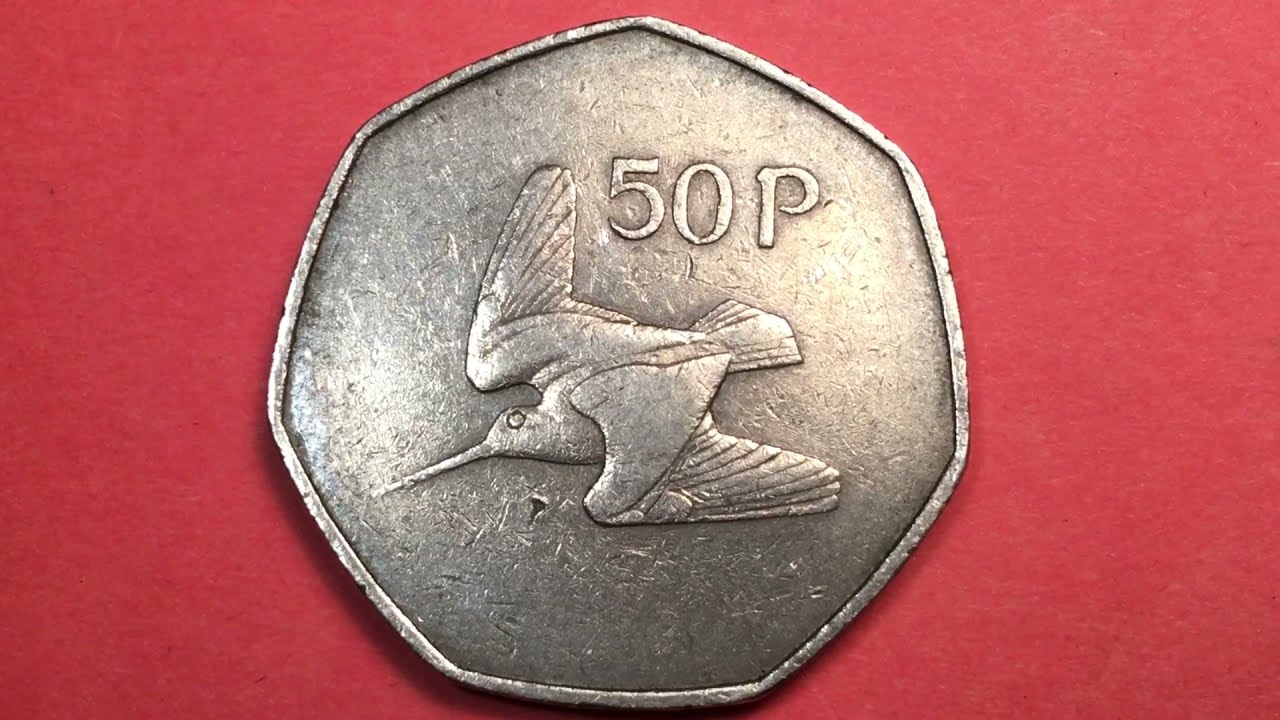 Ireland 50 Pence 1971 - Eire Only 600k Minted - Republic of Ireland Decimalization - Woodcock & Harp