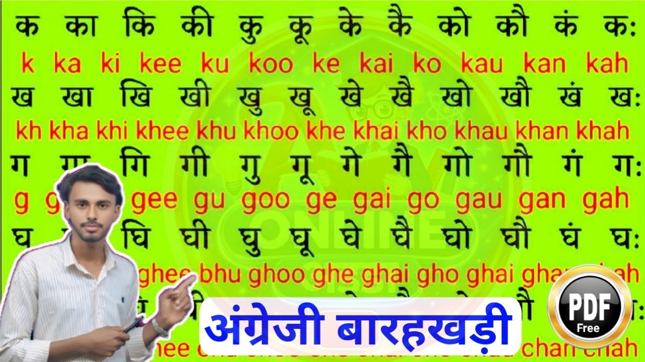 Hindi barakhadi English mein | बाराखडी इंग्लिश में | learn Hindi barakhadi in English । #Barakhadi