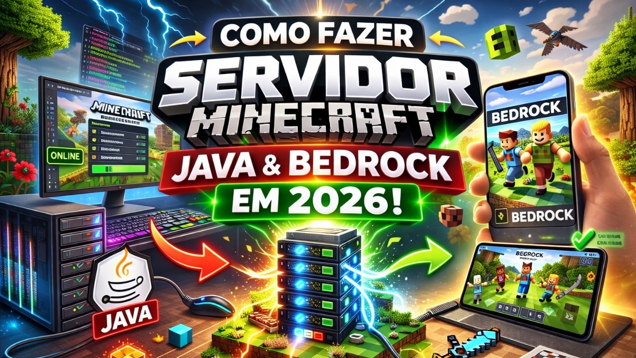 CRIE SEU SERVIDOR JAVA E BEDROCK 1.21 NO ATERNOS EM 2026