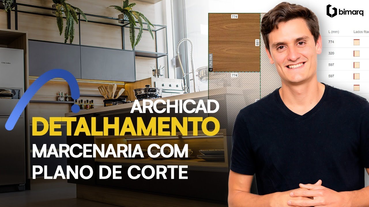 Projeto de Marcenaria Detalhada & Quantitativo para Plano de Corte no Archicad