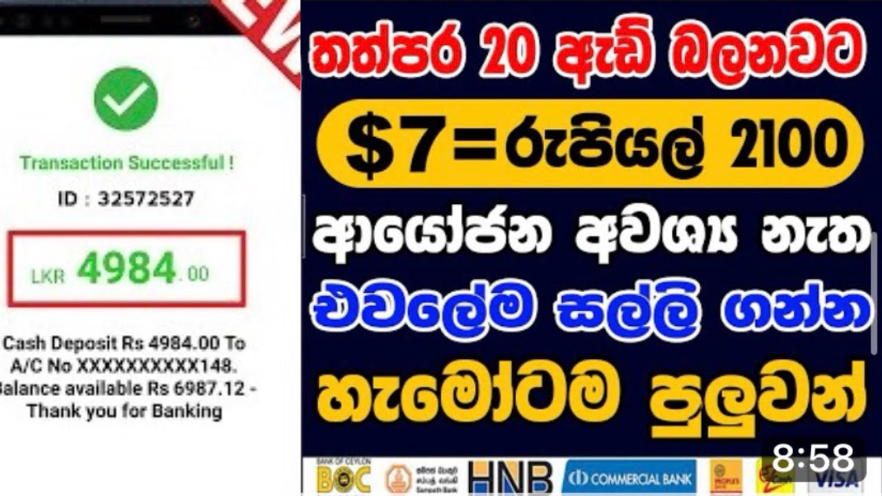 Watch Ads Earn Money Sinhala   Make Dollars From Home   E Money Sri Lanka